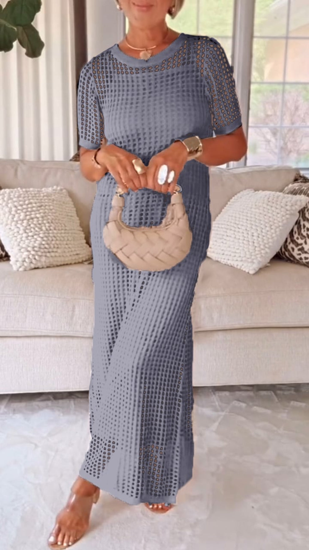 Eleganta Kleita ar Atvērtām Plecu Daļām Boaty Neck Stilā Divdaļīgā Izpildījumā