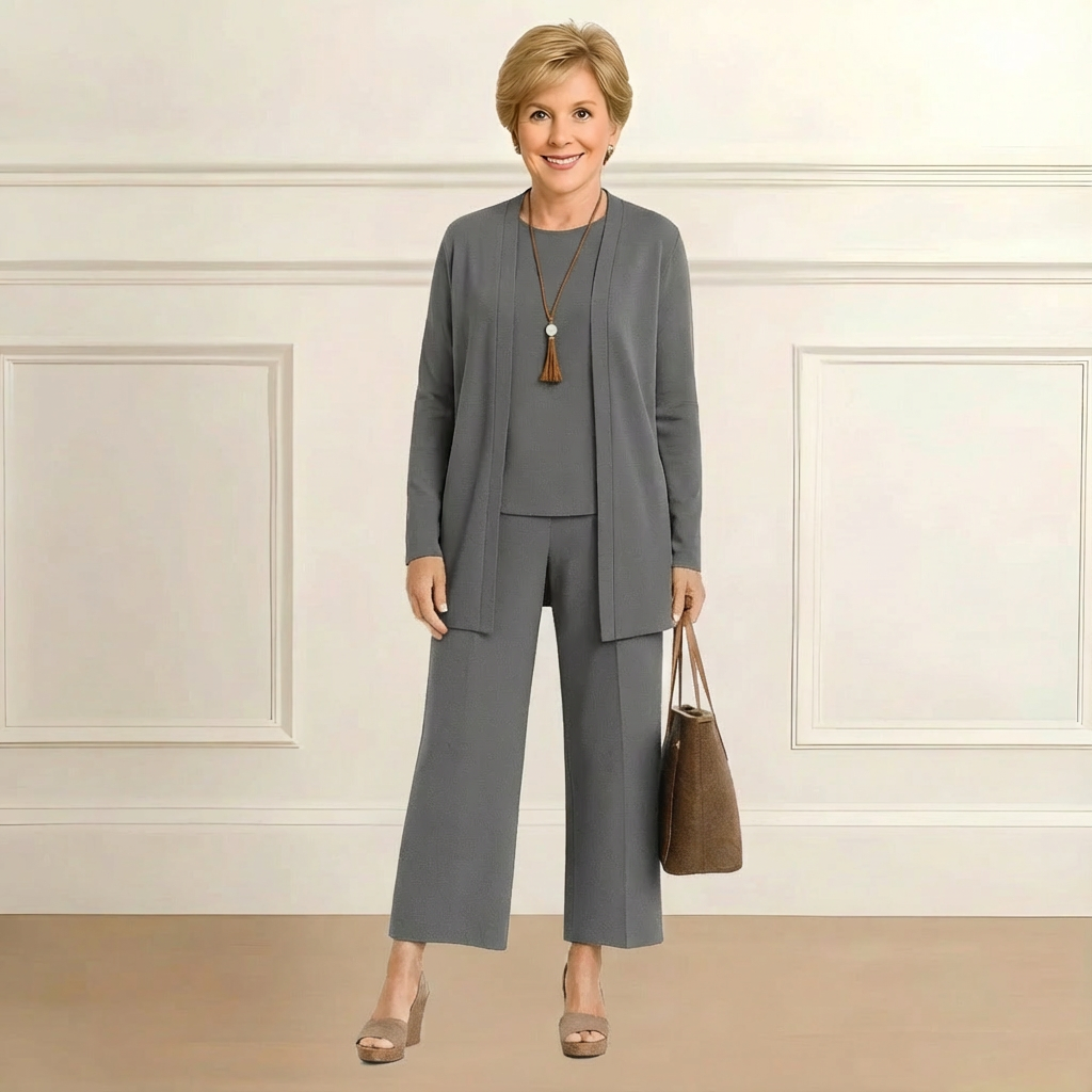 Barbara kardigāns, top un bikses komplekts