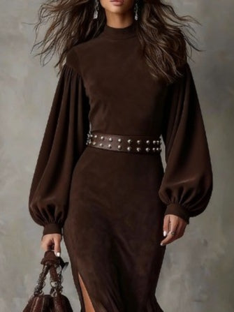 Harriet | Vestito Midi con Maniche a Lanterna Vintage