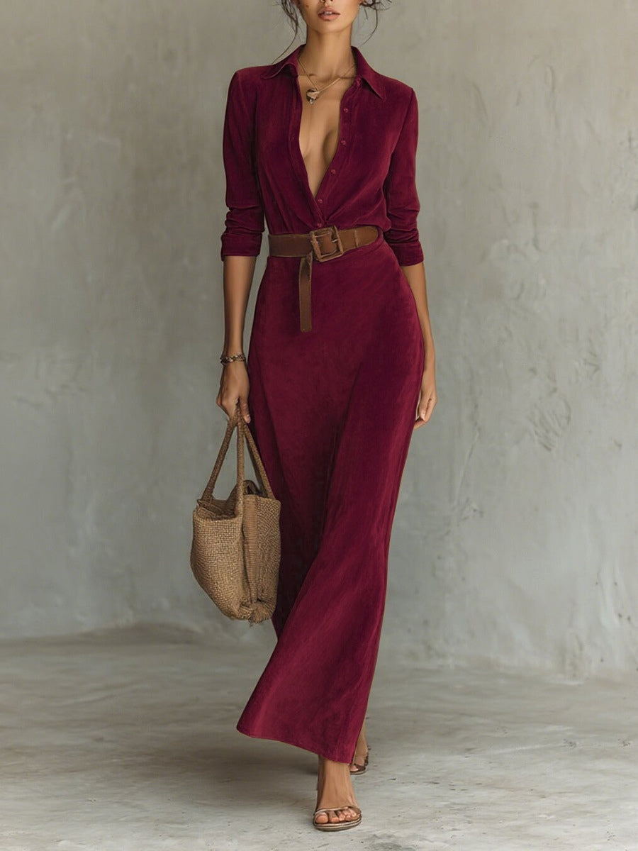 Célianne - Abito Maxi in Suede Chic