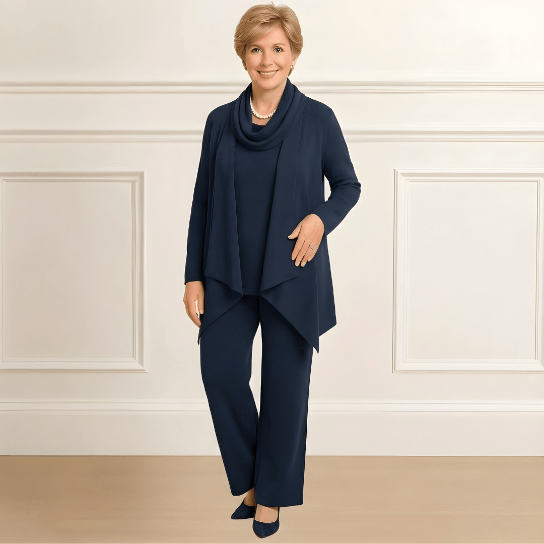 Evelyn kardigāns, topa un bikses komplekts