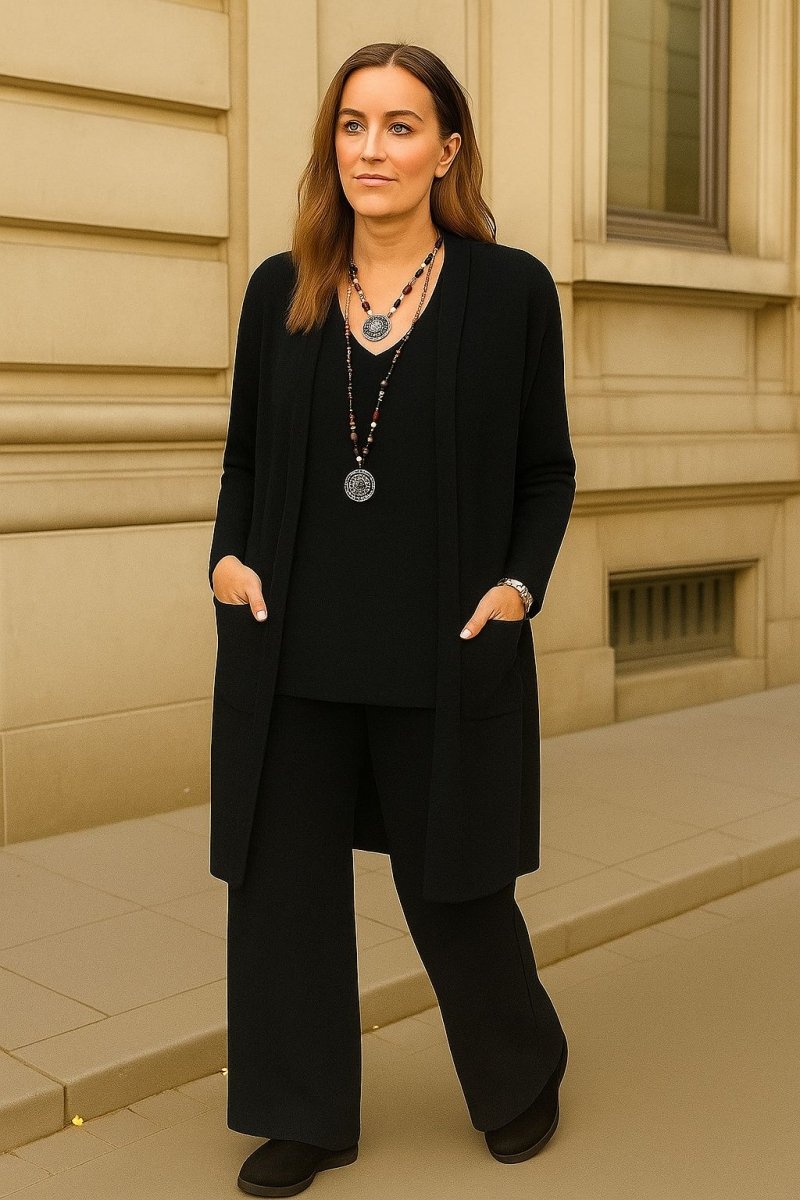 Džūlijas kardigāns, tops un bikses